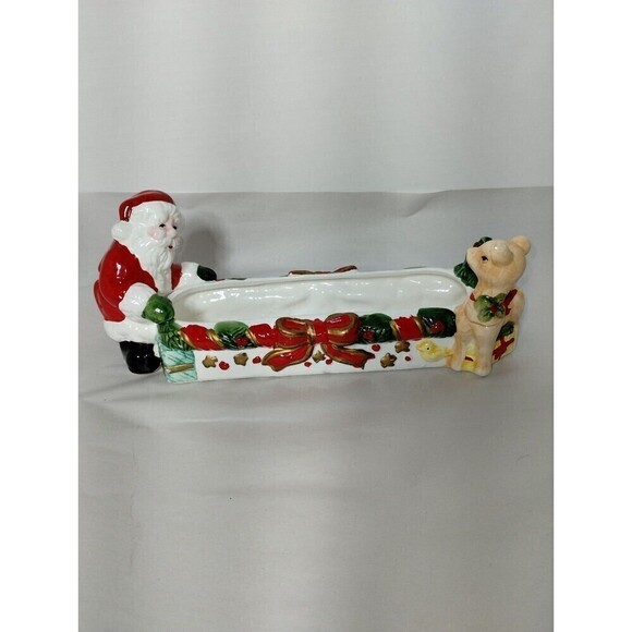 Vintage‎ World Bizaar Holiday Collection Santa, Reindeer,13" Cracker Server - Picture 5 of 11